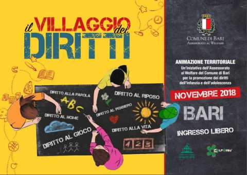 Bari, ''Villaggio dei diritti'': al Fortino due settimane di eventi ludici per bambini e ragazzi 